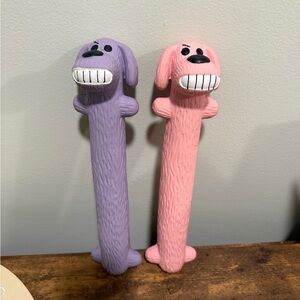 Multipet loofah dog vinyl squeaker toys, 2 pack 12in.